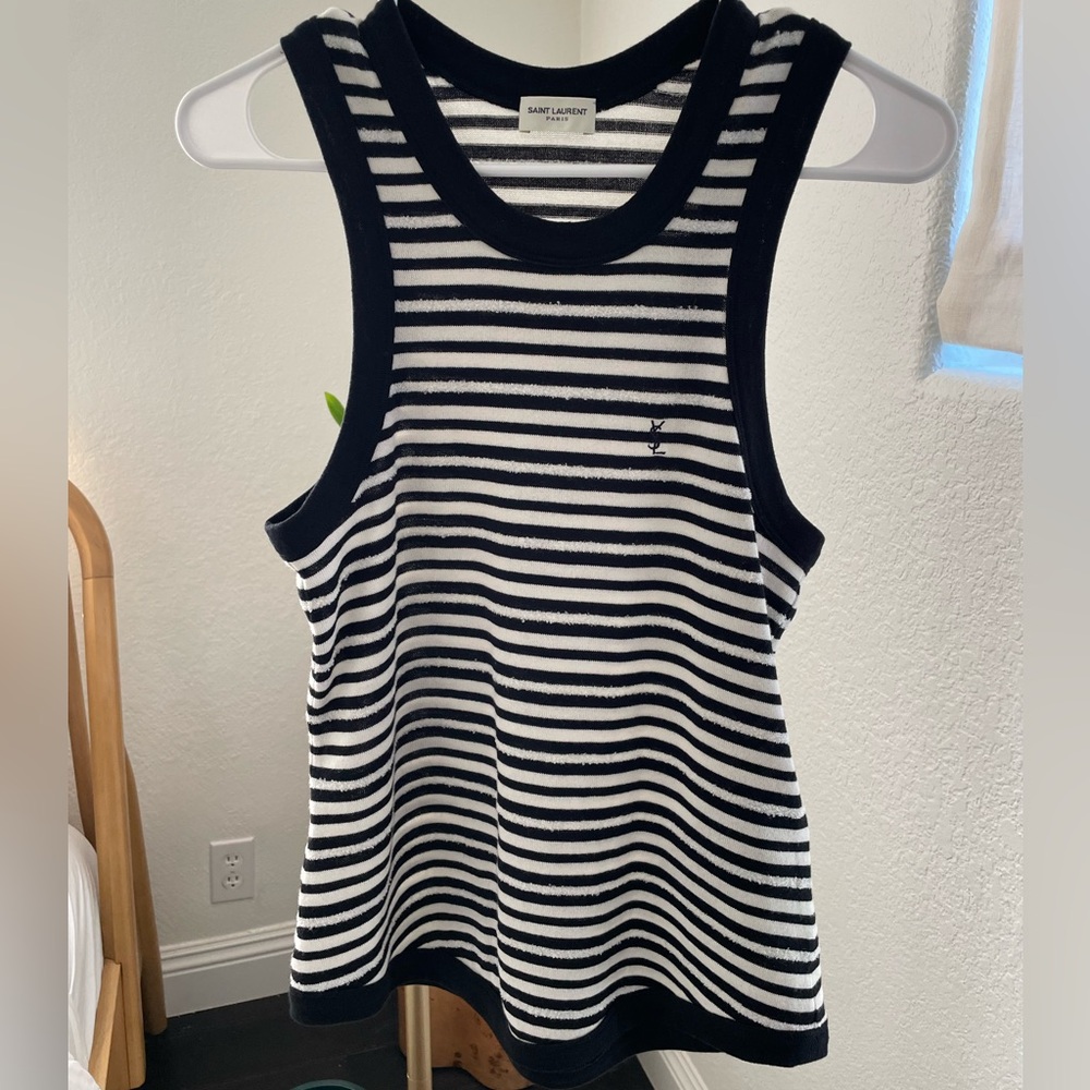 Saint Laurent Cassandre Tank Top in Noir Craie Size S, Worn Once and Drycleaned